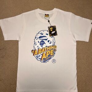 Bape White and Blue Graphic Tee